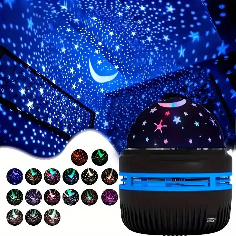 LED ciel étoilé veilleuses USB rotatif projecteur lampe boule magique lune étoile  atmosphère décorations